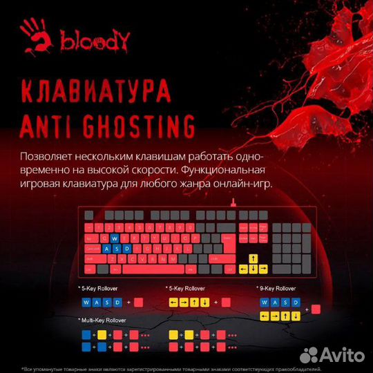 Клавиатура A4tech Bloody B120N LED USB (Black)