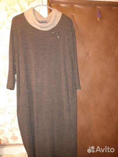 Платье из кашемира свободного покроя 52,54
