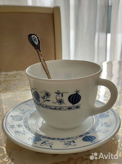 Чайный сервиз с ложечками мельхиор+ подсвечники