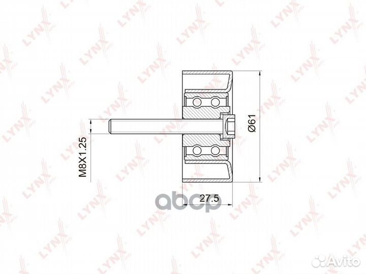 Ролик обводной ремня грм chevrolet Aveo 1.4-1.6