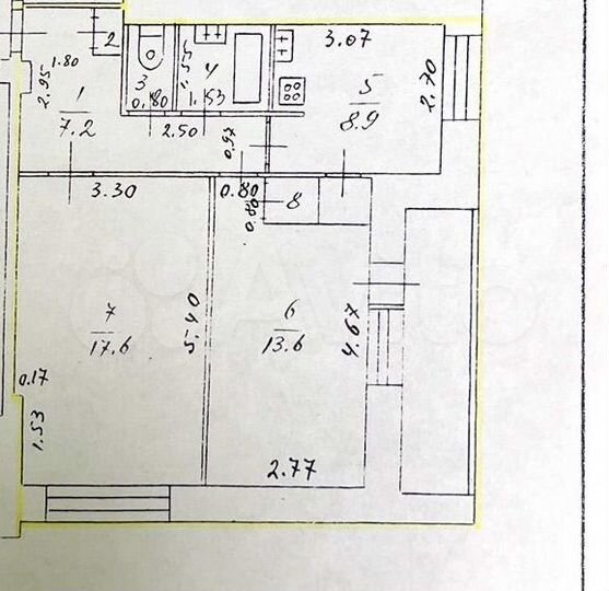 2-к. квартира, 52,1 м², 6/14 эт.