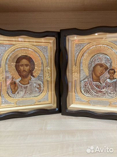 Икона Спаситель Богородица венчальная пара