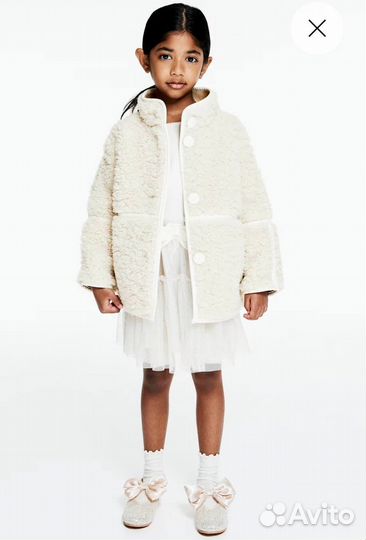 Дубленка на девочку 110 116 hm оригинал