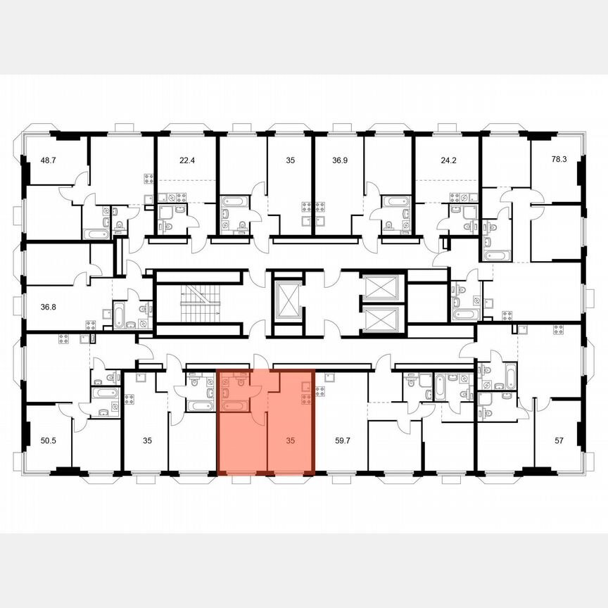 1-к. квартира, 34,1 м², 2/24 эт.