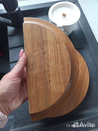 Мебельные ручки из массива ясеня, полукруг