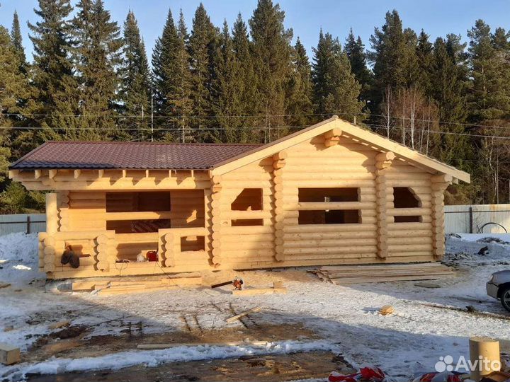 Дома, срубы, бани из оцилиндрованного бревна