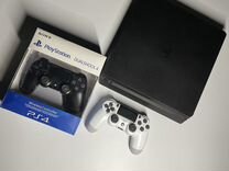 PS4 Slim 1тб +40 игр + полный комплект