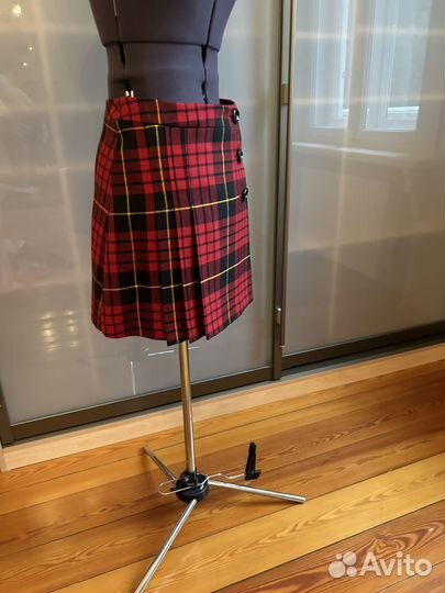 Юбка-мини в клетку шерсть