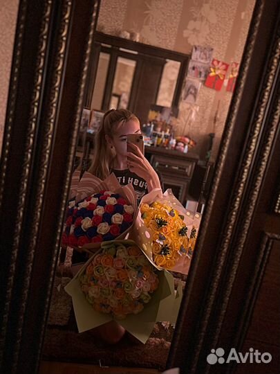 Букеты из мыльных роз и бабочек