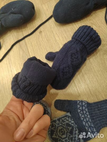 Шапка-шлем и рукавицы. Зима