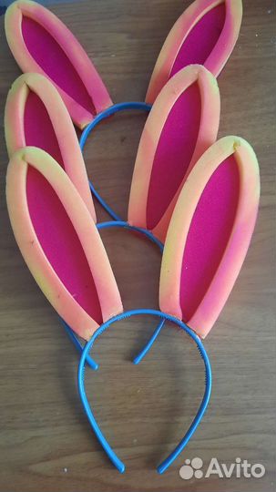 Ушки зайчика ободок (в наличии 3 штуки- комплект)