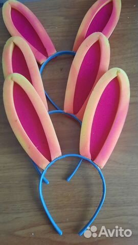 Ушки зайчика ободок (в наличии 3 штуки- комплект)