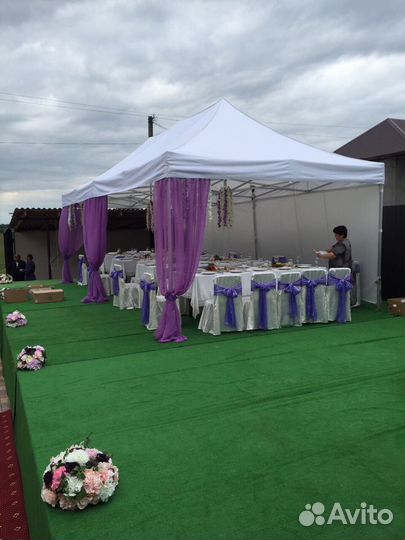 Аренда шатра с полом и ковролином, и без