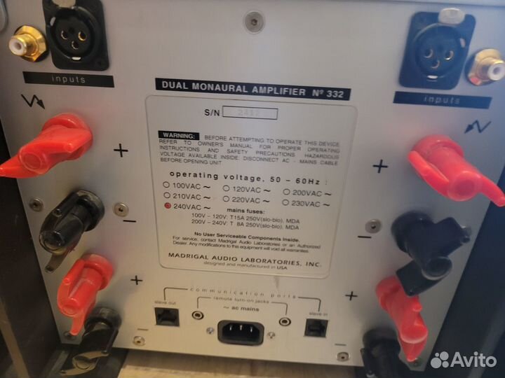 Mark levinson dual mono amplifier