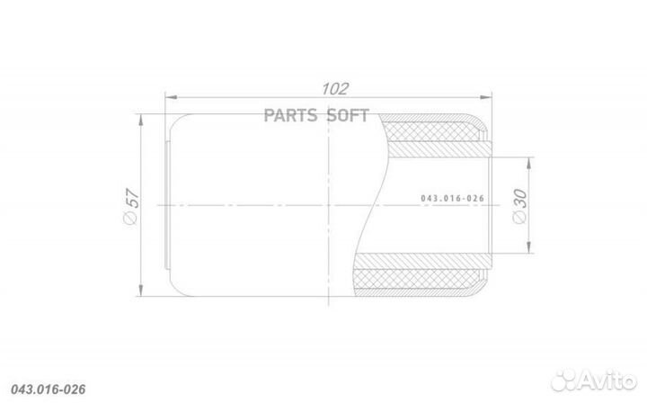 Rostar 043016026 сайлентблок металл рессоры (мр) 3