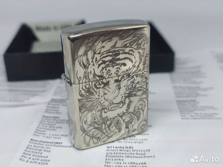 Зажигалка zippo replica sterling armor тигр