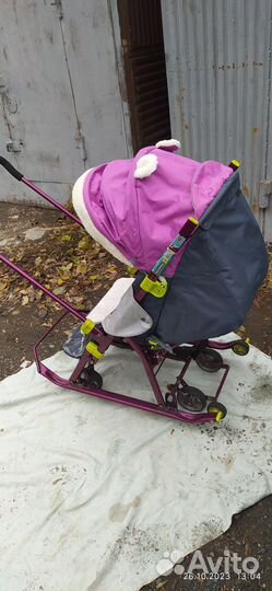 Детские санки коляска ника