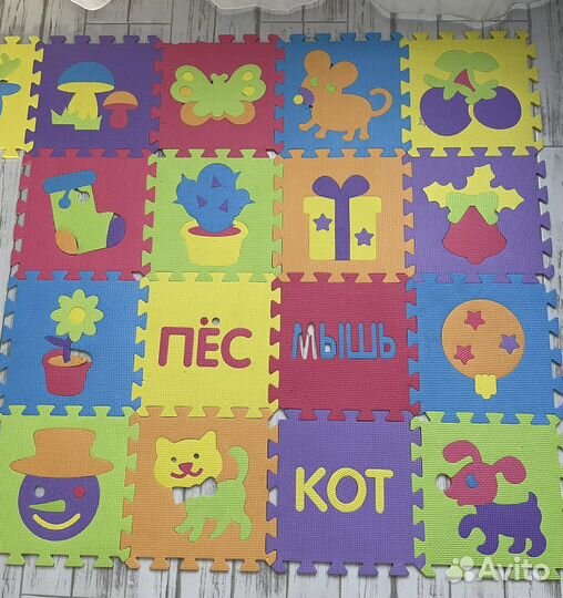 Детский игровой развивающий коврик пазл