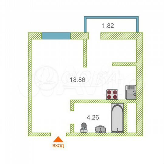 Квартира-студия, 23,1 м², 7/20 эт.