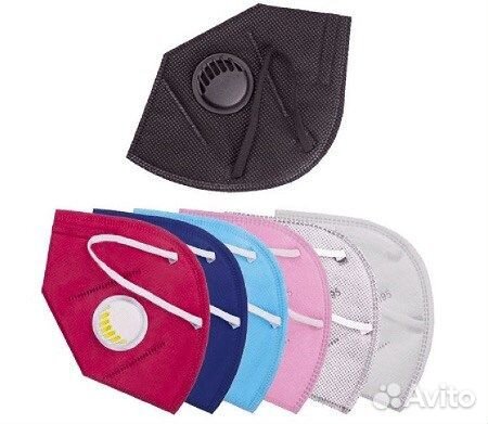 Маска 6-ти слойная с клапаном 1 шт (респиратор)