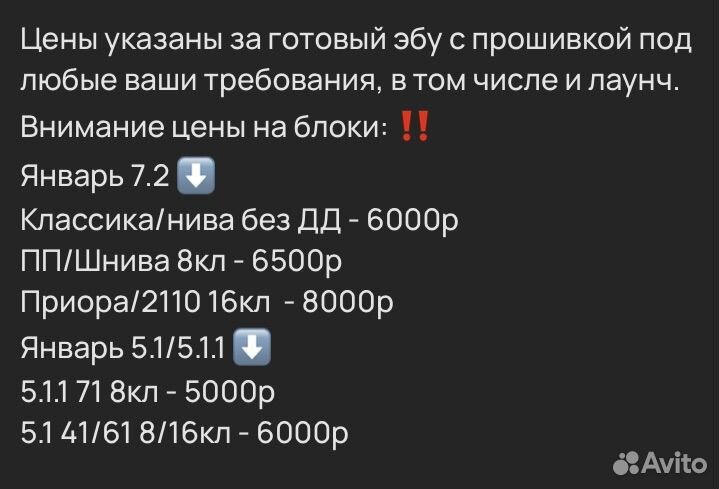 Эбу январь 7.2/5.1 мозги и чип тюнинг 