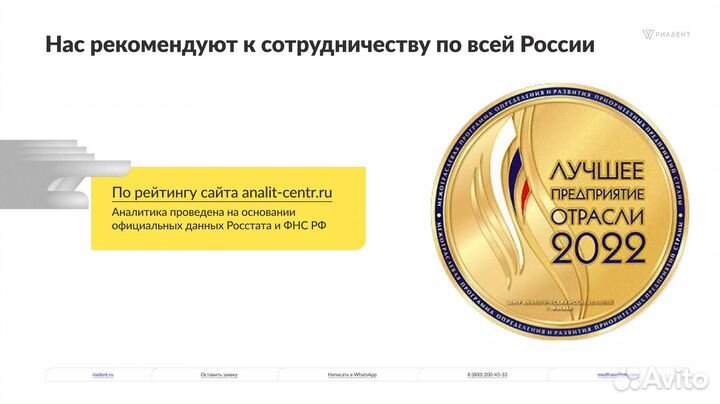 Франшиза стоматологического центра Риадент