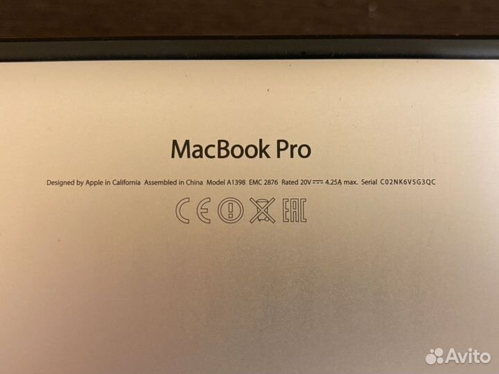 Apple macbook pro a1398