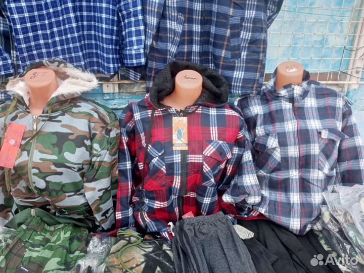 Рубашка мужская теплая на меху, новая