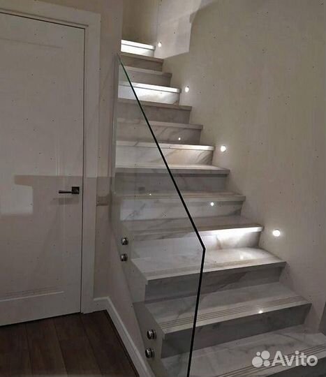 Перила для лестницы стеклянные ограждения