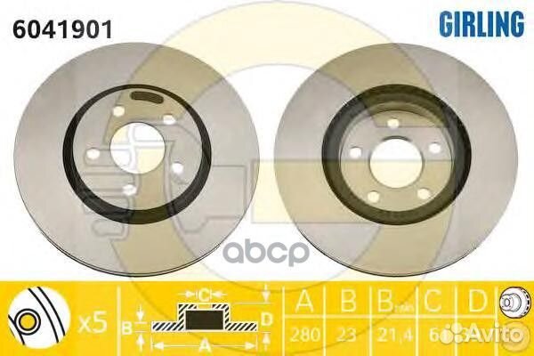 6041901 Диск тормозной chrysler PT cruiser 1.6