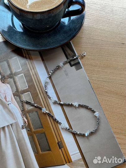 Украшения из гематита: чокер, кольцо, серьги