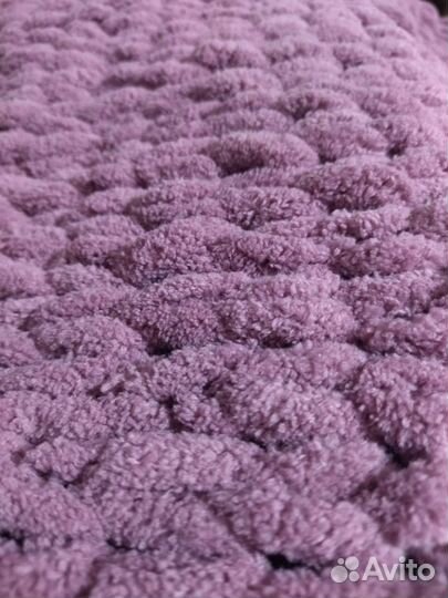 Плед из alize puffy ручной работы