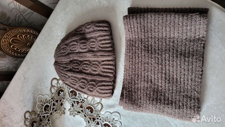 Шапка с шарфом