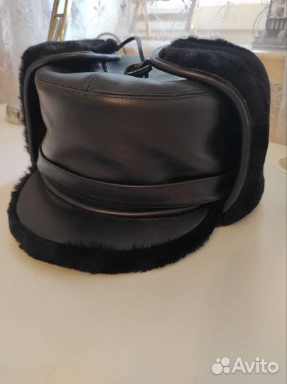 Новая шапка-ушанка из овчины, размер 58