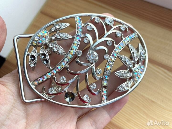 Пряжка для ремня бляшка на ремень со стразами 2 шт