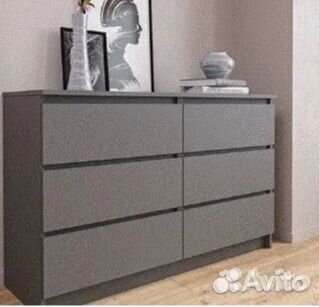 Комод Мадера 6 ящиков графит/белый