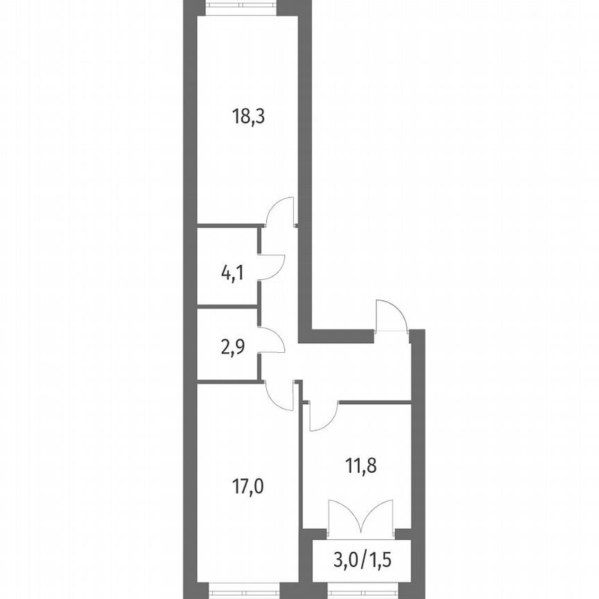 2-к. квартира, 66,2 м², 2/11 эт.