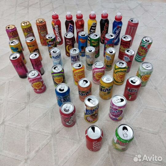 Коллекция банок газировок, энергетиков и т.д