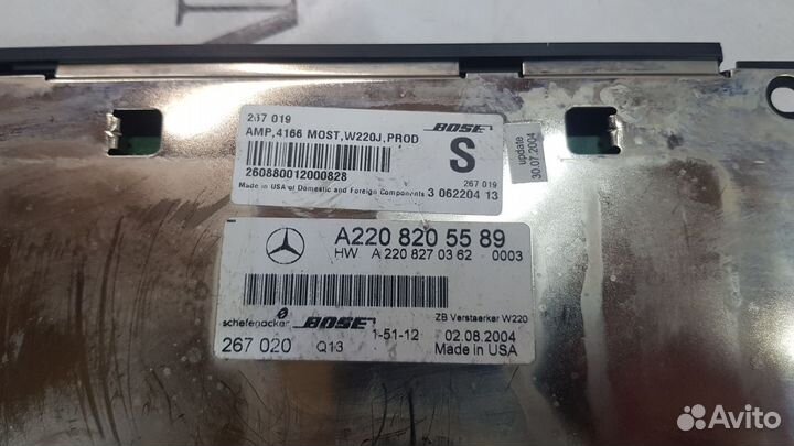 Усилитель bose на Mercedes-Benz W220 A2208205589