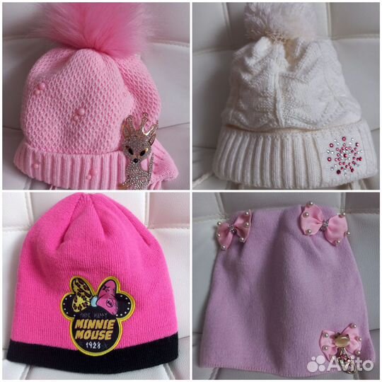 Шапки для девочки и воротник-манишка