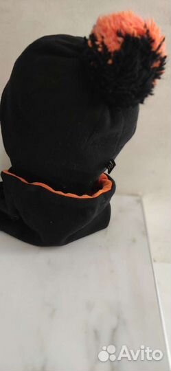 Флисовая шапка+ снуд на кулиске р 52-54