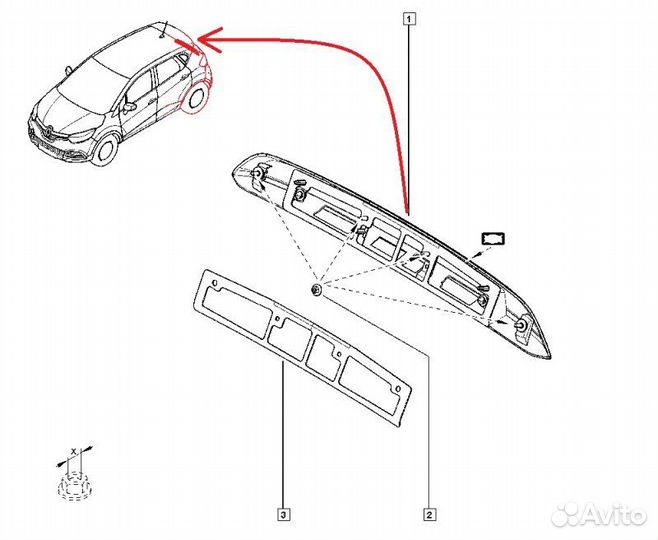 Накладка двери багажника Renault Kaptur