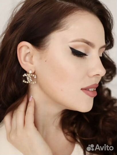 Серьги chanel с жемчугом