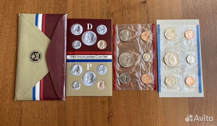 Годовые наборы регулярных монет США 1984- 90 анц