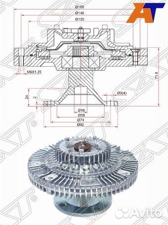 Вискомуфта toyota markii,crown,progres 2JZ-GE 92
