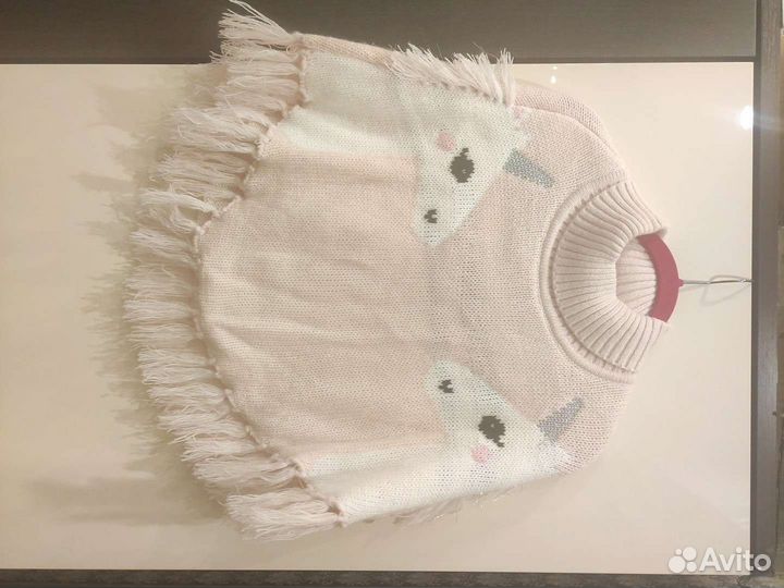 Пончо для девочки рост 110-122см