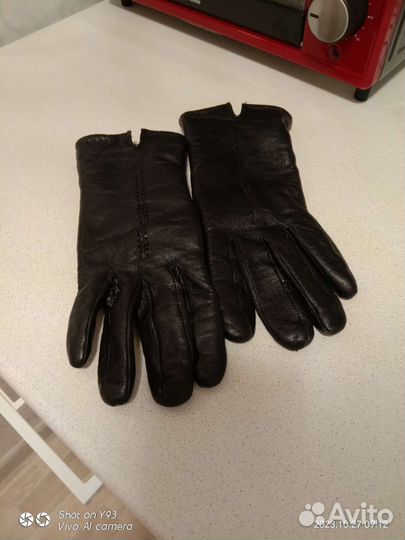 Перчатки женские кожаные