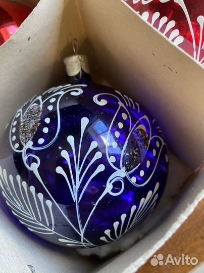 Набор елочных игрушек СССР Шары 10 см Лот 376