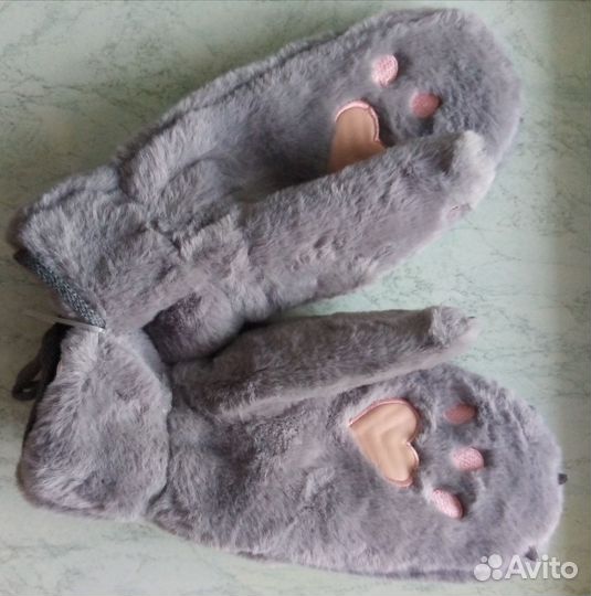 Варежки плюшевые жен (новые)