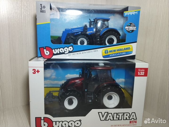 Модели тракторов 1:32 Bburago Valtra New Holland